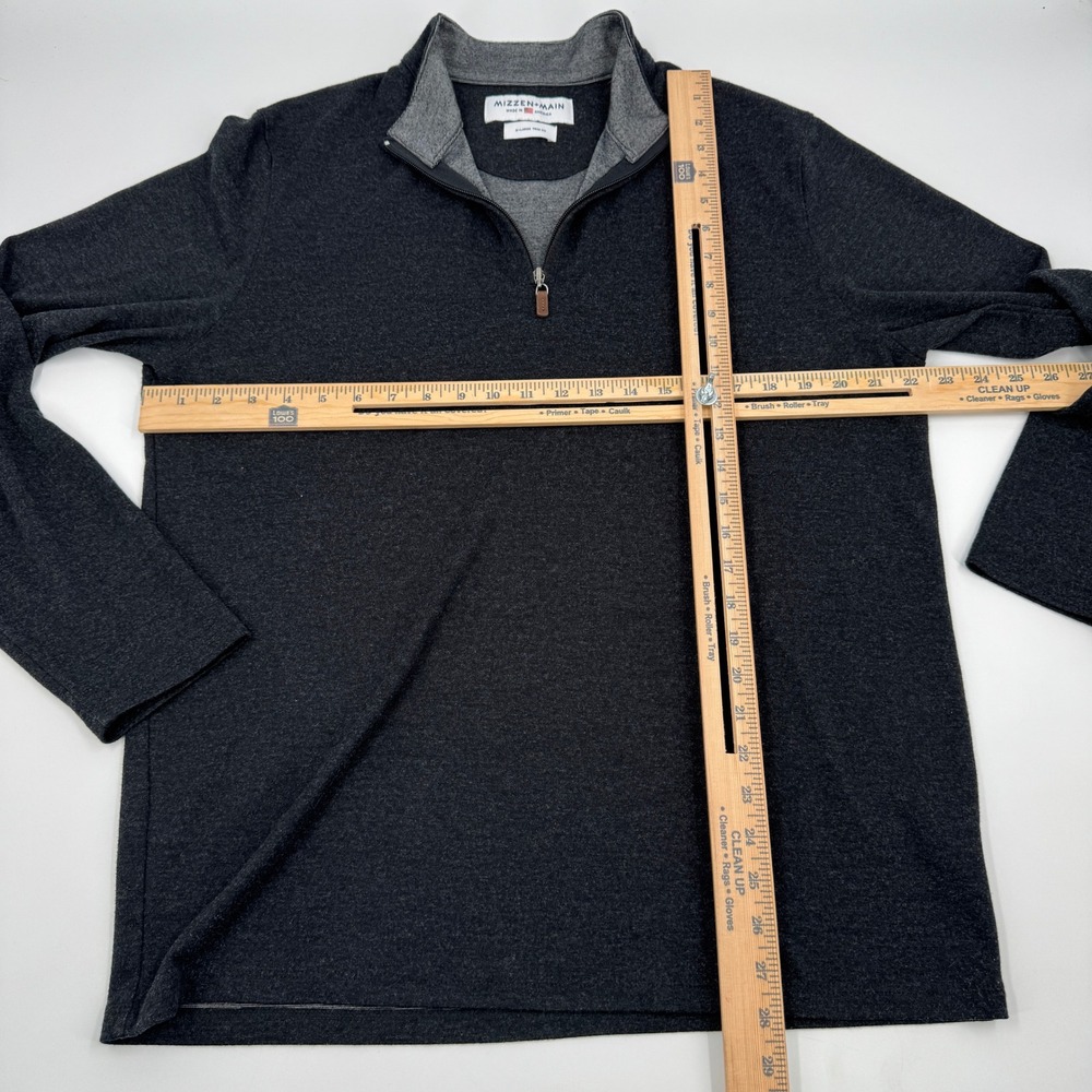 Mizzen+Main Quarter Zip Pullover Mens XL Charcoal‎ Gray Trim Fit Performance Lux - Picture 4 of 8
